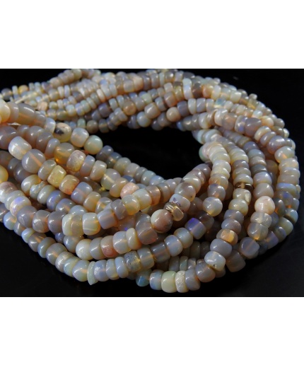 Australian Opal Smooth Roundel Bead,Handmade,Loose Stone,Irregular Shape,Multi Fire,Wholesaler,Supplies,18Inch 4To7MM Approx,100%Natural-WM | Save 33% - Rajasthan Living 3