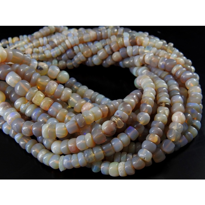 Australian Opal Smooth Roundel Bead,Handmade,Loose Stone,Irregular Shape,Multi Fire,Wholesaler,Supplies,18Inch 4To7MM Approx,100%Natural-WM | Save 33% - Rajasthan Living 6