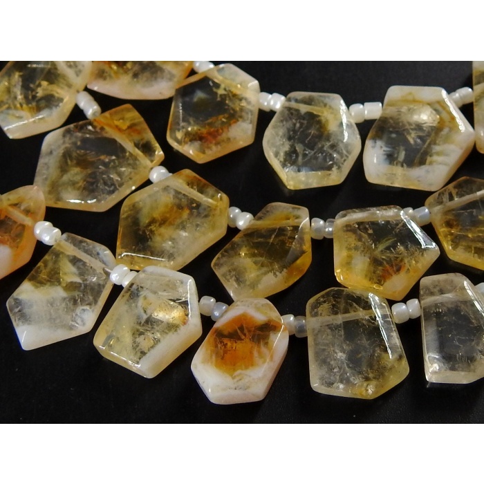 Natural Citrine Rough Crystal Slice,Polished,Slab,Nugget,Minerals Stone,Loose Raw,For Making Jewelry,8Inch Strand 17X15To10X9MM Approx R5 | Save 33% - Rajasthan Living 10