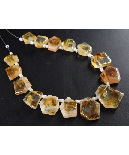 Natural Citrine Rough Crystal Slice,Polished,Slab,Nugget,Minerals Stone,Loose Raw,For Making Jewelry,8Inch Strand 17X15To10X9MM Approx R5 | Save 33% - Rajasthan Living