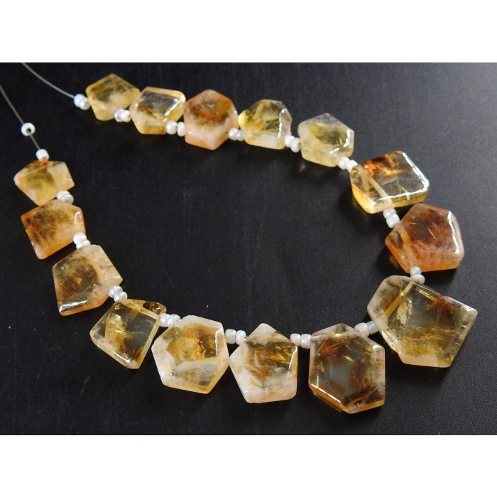 Natural Citrine Rough Crystal Slice,Polished,Slab,Nugget,Minerals Stone,Loose Raw,For Making Jewelry,8Inch Strand 17X15To10X9MM Approx R5 | Save 33% - Rajasthan Living 5