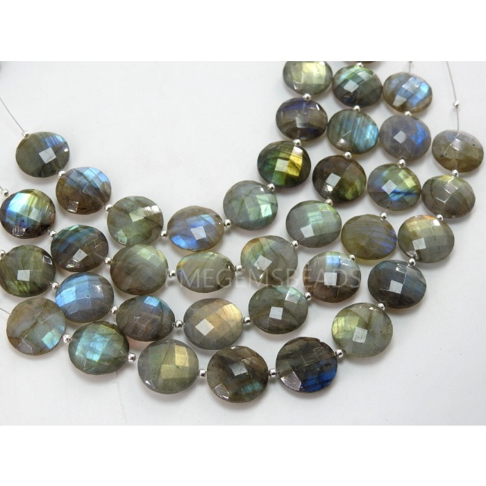 Labradorite Coin/Faceted/Button/Wheel Shape/Multi Fire/Gemstone/Handmade Bead/Loose Stone/10Piece 15-14MM Round Approx/PME(B12) | Save 33% - Rajasthan Living 7