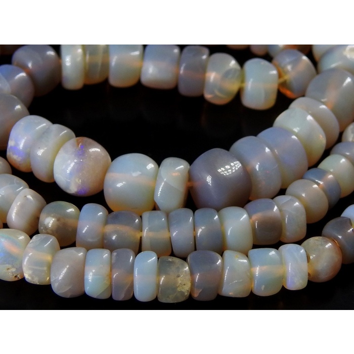 Australian Opal Smooth Roundel Bead,Handmade,Loose Stone,Irregular Shape,Multi Fire,Wholesaler,Supplies,18Inch 4To7MM Approx,100%Natural-WM | Save 33% - Rajasthan Living 9