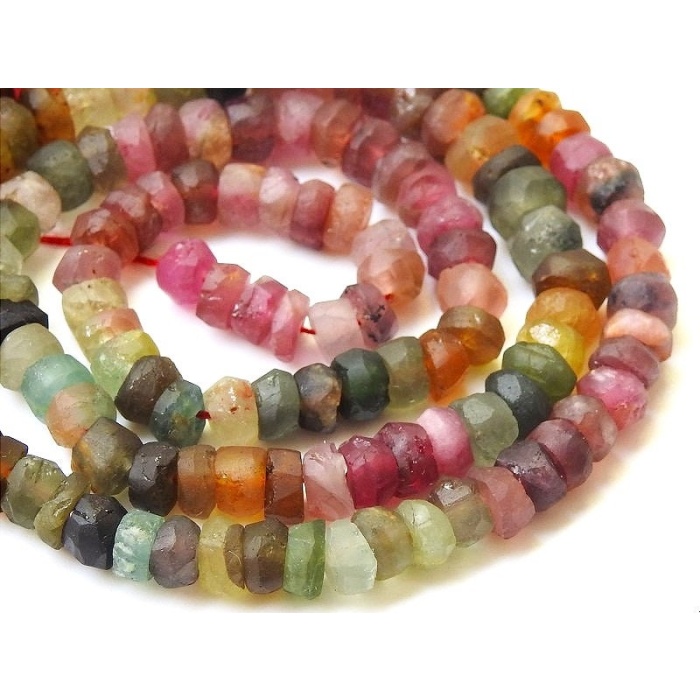 Tourmaline Smooth Roundel Beads,Matte Polished,Multi Shaded,Loose Stone,For Jewelry Makers,Wholesaler,Supplies 16Inch Strand (pme)B13 | Save 33% - Rajasthan Living 5