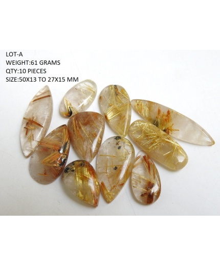 Golden Rutile Quartz Smooth Cabochon Lot/Loose Gemstone/Fancy Shape/For Making Jewelry/Pendent/Wholesaler/Supplies/100%Natural C2 | Save 33% - Rajasthan Living