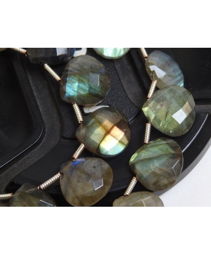 Labradorite Faceted Hearts/Teardrop/Drop/Multi Flashy Fire/Handmade/Loose Stone/Wholesaler/Supplies/100%Natural/12X12MM/PME-CY3 | Save 33% - Rajasthan Living