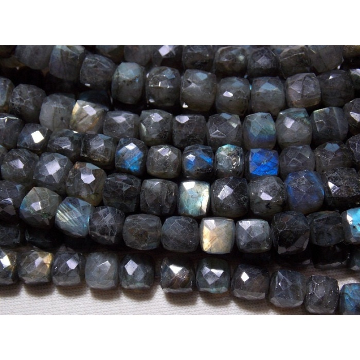 Labradorite Faceted Cube,Box,Cuboid,Loose Beads,Multi Fire,Handmade,Moonstone,For Making Jewelry 13Inch 7MM Approx 100%Natural (pme)CB1 | Save 33% - Rajasthan Living 5