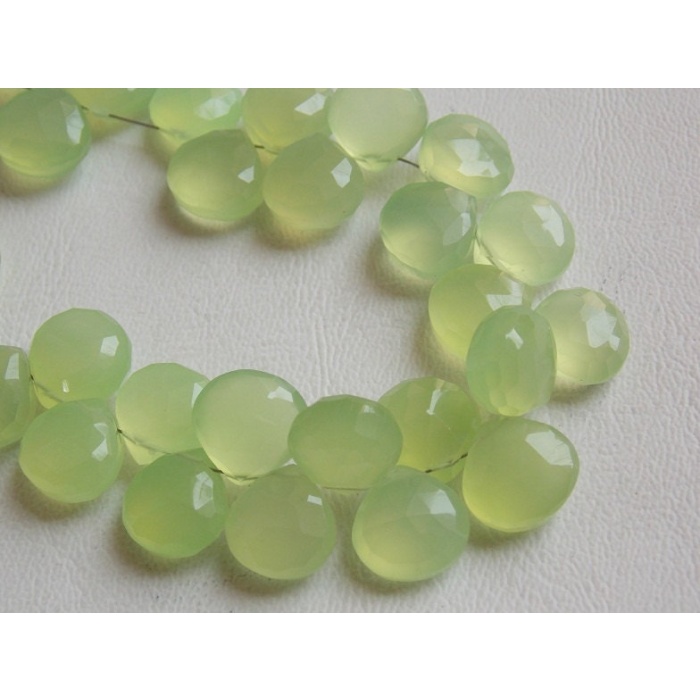 Prehnite Green Chalcedony Faceted Hearts,Teardrop,Drop,Loose Stone,Handmade,For Making Jewelry,6Inchs Strand 11X11MM Approx, PME-CY1 | Save 33% - Rajasthan Living 6