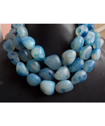 Blue Chalcedony Smooth Tumble,Nugget,Loose Stone,Handmade,For Making Jewelry,Matte Polished 10Inch 28X22To11X12MM Approx TU2 | Save 33% - Rajasthan Living