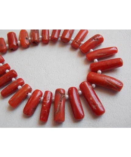 Red Coral Smooth Long Stick,Cabochon,Briolette,23Piece Strand 18X7To12X5MM Approx,Wholesaler,Supplies,100%Natural,CR2 | Save 33% - Rajasthan Living 3