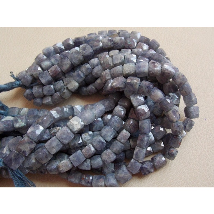 Iolite Faceted Cubes,Box,Square Shape Beads,Dice Bead,Loose Stone,10Inchs Strand 8X8To7X7MM Approx,Wholesaler,Supplies,100%Natural PME-CB1 | Save 33% - Rajasthan Living 5