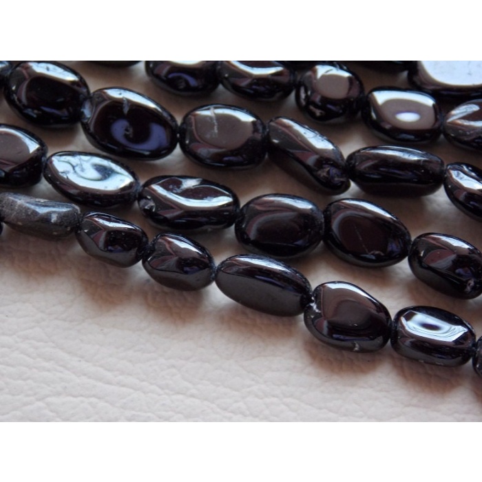 Black Spinel Smooth Tumble,Nugget,Loose Stone,Irregular Bead,For Making Jewelry 100%Natural 13Inch Strand 12X6To8X6MM Approx TU5 | Save 33% - Rajasthan Living 6