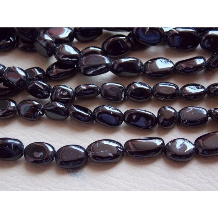 Black Spinel Smooth Tumble,Nugget,Loose Stone,Irregular Bead,For Making Jewelry 100%Natural 13Inch Strand 12X6To8X6MM Approx TU5 | Save 33% - Rajasthan Living 7