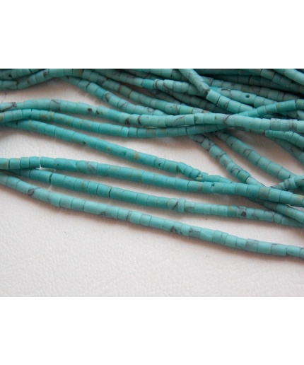 Stabilized Turquoise Smooth Tubes,Drum,Bead,Matte Polished 12Inch Strand 3X2MM Approx Wholesale Price New Arrival B2 | Save 33% - Rajasthan Living 3