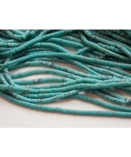 Stabilized Turquoise Smooth Tubes,Drum,Bead,Matte Polished 12Inch Strand 3X2MM Approx Wholesale Price New Arrival B2 | Save 33% - Rajasthan Living