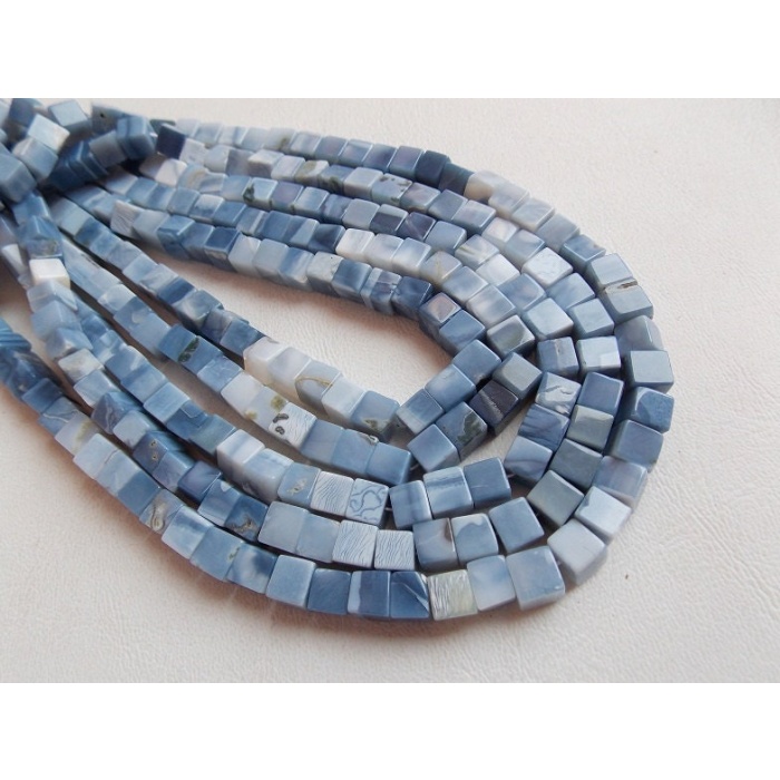 Blue Indian Opal Smooth Cube,Box,Cuboid Shape Beads 16Inch Strand 5MM Approx Wholesale Price,New Arrival (pme)CB1 | Save 33% - Rajasthan Living 5