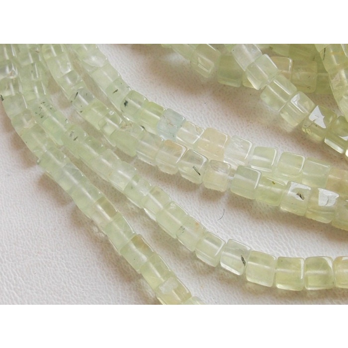 Natural Prehnite Smooth Cube/Box Shape Beads/Multi Shaded/16Inchs Strand 5MM Approx/Wholesale Price/New Arrival/PME-CB1 | Save 33% - Rajasthan Living 7