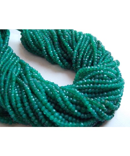 Green Onyx Micro Faceted Roundel Beads,Rondelle,For Making Jewelry,Necklace,Wholesaler,Supplies,New Arrivals,14Inch 3MM Approx B9 | Save 33% - Rajasthan Living