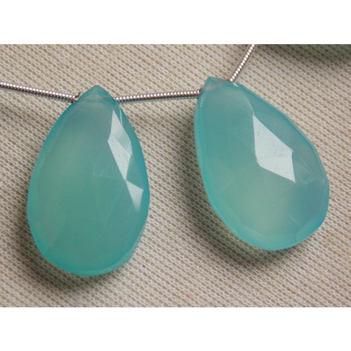 25X16MM,Aqua Blue Chalcedony Faceted Teardrop,Drop,Earrings Pair,Handmade,Loose Stone,Wholesale Price,New Arrival,PME-CY2 | Save 33% - Rajasthan Living 7