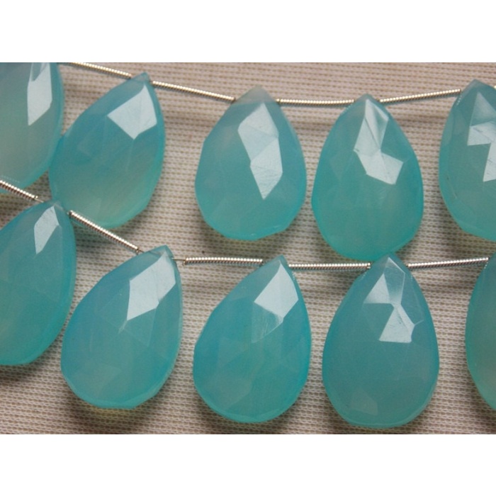 25X16MM,Aqua Blue Chalcedony Faceted Teardrop,Drop,Earrings Pair,Handmade,Loose Stone,Wholesale Price,New Arrival,PME-CY2 | Save 33% - Rajasthan Living 8