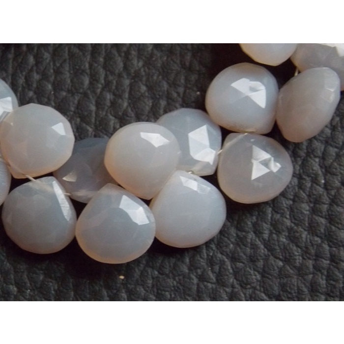 Gray Chalcedony Faceted Hearts,Teardrop,Drop,Briolette,For Making Earrings,Loose Stone,Gemstone Bead 11X11MM Pair Wholesale Price (pme)CY1 | Save 33% - Rajasthan Living 7