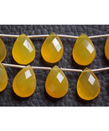 Yellow Chalcedony Faceted Teardrop,Drop,Loose Stone,Handmade,For Making Jewelry,Earring Pair,Wholesaler,Supplies 14X10MM Approx (pme)CY2 | Save 33% - Rajasthan Living