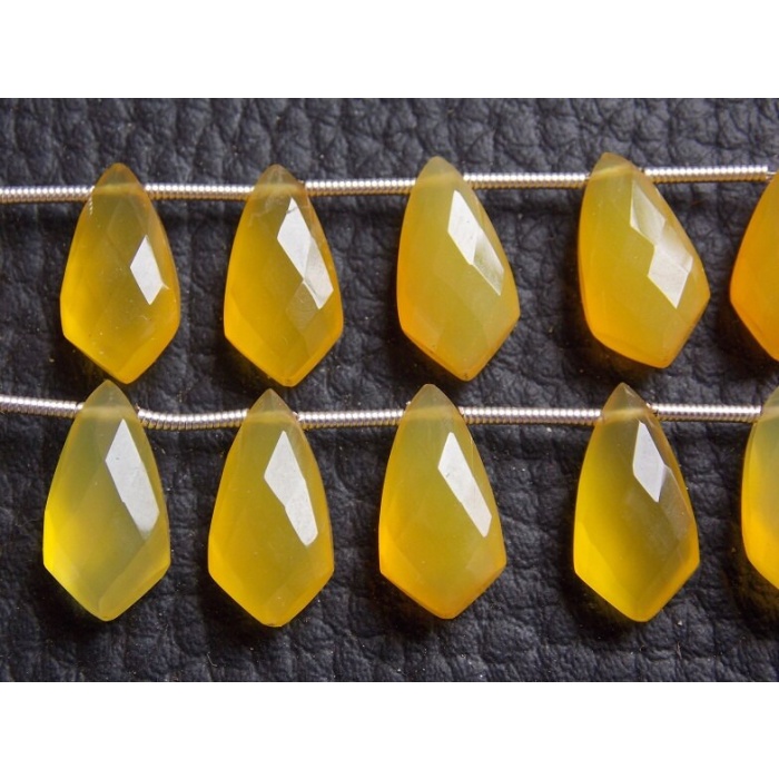 Yellow Chalcedony Tie,Faceted,Teardrop,Drop,Loose Stone,Earring Pair,For Making Jewelry,Wholesaler,Supplies 15X8MM Approx PME-CY2 | Save 33% - Rajasthan Living 5