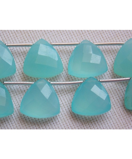 Aqua Blue Chalcedony Faceted Trillions,Briolette,Loose Stone,Earrings Pair,For Making Jewelry,Wholesaler,Supplies,12X12MM Approx,(pme)CY2 | Save 33% - Rajasthan Living