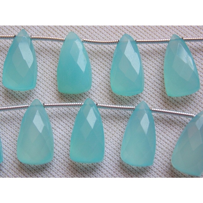 Aqua Chalcedony Long Triangle,Trillion,Pyramid,Teardrop,Drop,Briolette,Faceted,Earrings Pair,Wholesale Price 15X8MM Approx PME-CY2 | Save 33% - Rajasthan Living 6