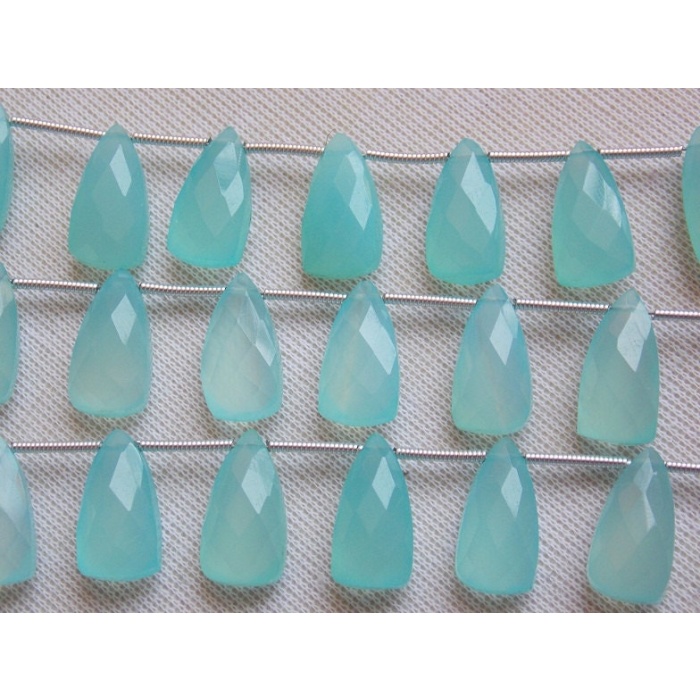 Aqua Chalcedony Long Triangle,Trillion,Pyramid,Teardrop,Drop,Briolette,Faceted,Earrings Pair,Wholesale Price 15X8MM Approx PME-CY2 | Save 33% - Rajasthan Living 8
