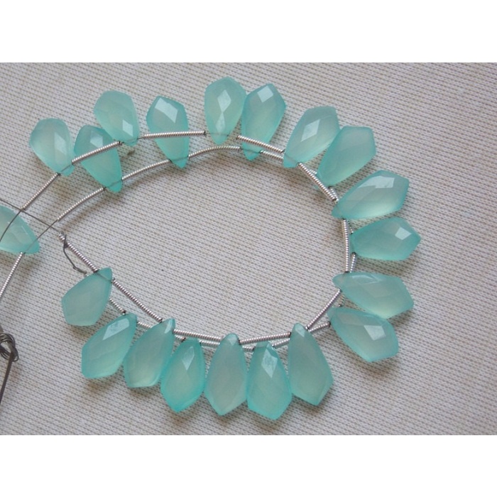Aqua Blue Chalcedony Kite Cut,Loose Bead,Fancy,Faceted,Briolette,Teardrop,For Making Earrings,Loose Stone,Wholesaler,15X8MM,PME-CY2 | Save 33% - Rajasthan Living 8