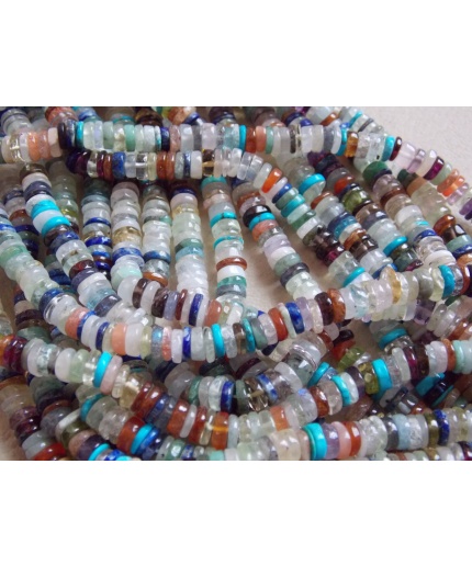 Natural Multi Gemstone Smooth Tyre,Coin,Button,Disco Beads 16Inch Strand 6MM Approx Wholesale Price New Arrival ( Pme)T1 | Save 33% - Rajasthan Living 5