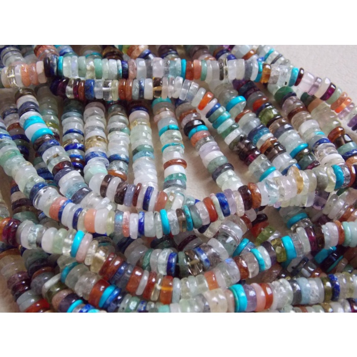 Natural Multi Gemstone Smooth Tyre,Coin,Button,Disco Beads 16Inch Strand 6MM Approx Wholesale Price New Arrival ( Pme)T1 | Save 33% - Rajasthan Living 5