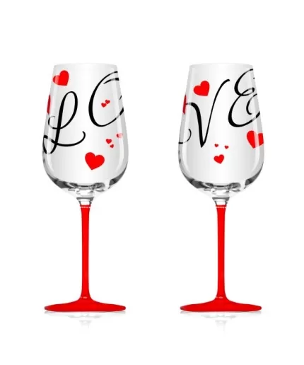 iHandikart Valentine Wine Glasses (Set of 2 Glass) for Gift Anniversary | Date Night |Besties |BFF| Bridesmaids | Weddings | Parties 30007 | Save 33% - Rajasthan Living 5