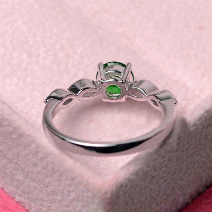 3.20Ct Round Cut Green Peridot Solitaire Engagement Ring 925 Sterling Silver Ring | Save 33% - Rajasthan Living 7