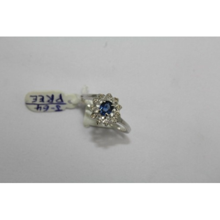 925 Sterling Silver Women’s ring Real Blue Sapphire & Diamond | Save 33% - Rajasthan Living 10