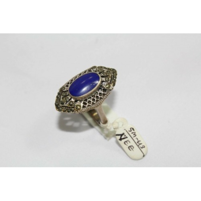 925 Sterling Silver Women’s Ring With Marcasites & Blue Lapis Lasuli Stone | Save 33% - Rajasthan Living 8