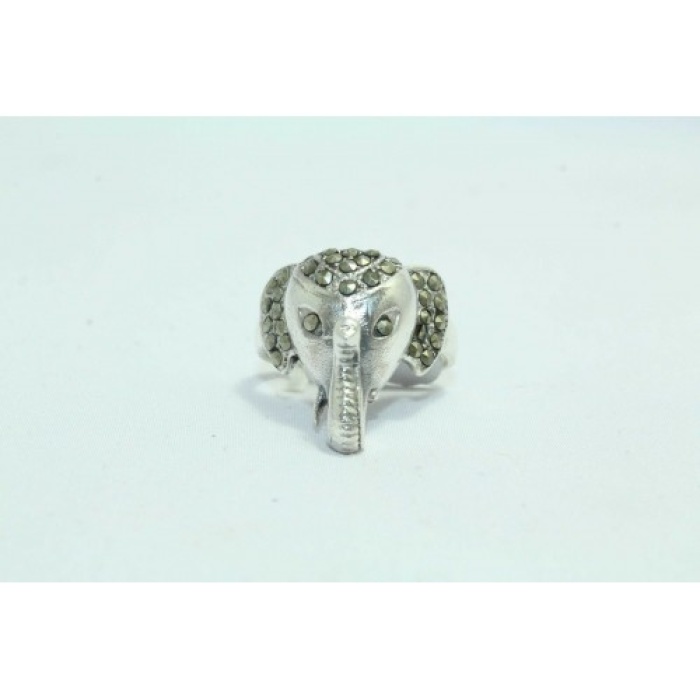 925 Sterling Silver Women’s Ring With Marcasites Stone Elephant Face | Save 33% - Rajasthan Living 8