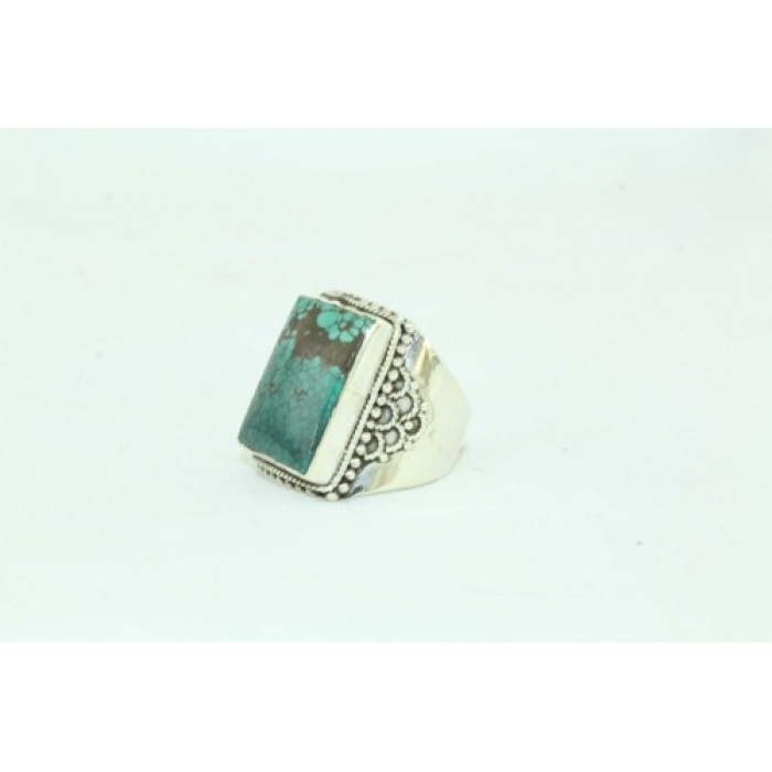 925 Sterling Silver Unisex Turquoise Stone Oxidised Polish | Save 33% - Rajasthan Living 8