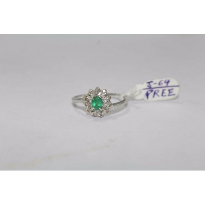 Hallmarked 925 Sterling Silver Ring Real Green Emerald & Diamonds | Save 33% - Rajasthan Living 10