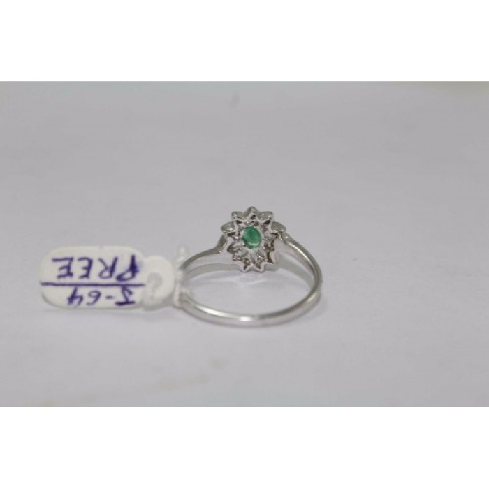 Hallmarked 925 Sterling Silver Ring Real Green Emerald & Diamonds | Save 33% - Rajasthan Living 11