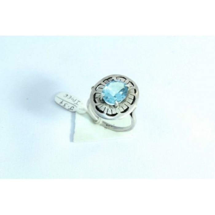 925 Sterling Silver Blue Topaz StoneOxidised Polish | Save 33% - Rajasthan Living 5