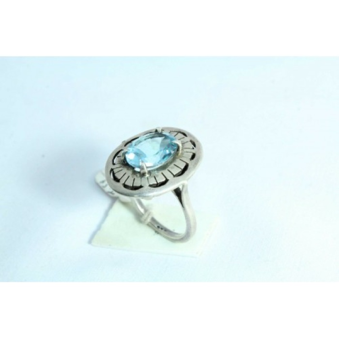 925 Sterling Silver Blue Topaz StoneOxidised Polish | Save 33% - Rajasthan Living 6