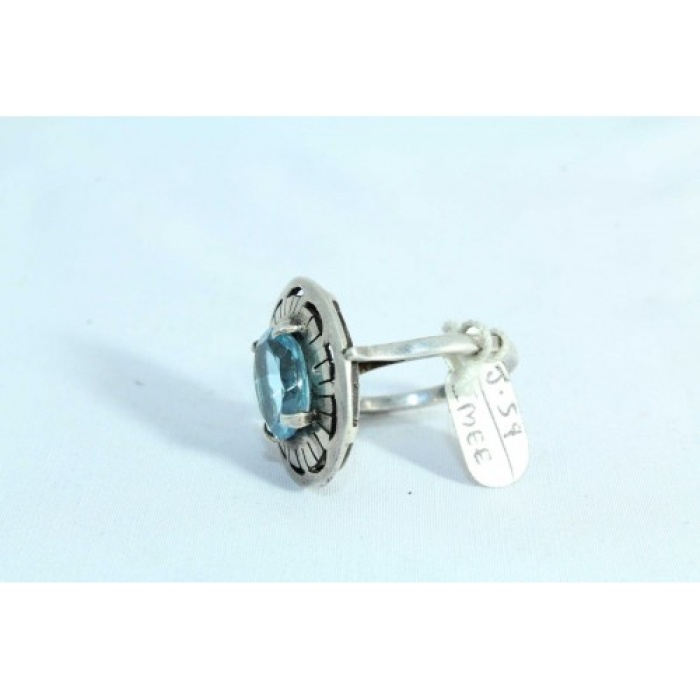 925 Sterling Silver Blue Topaz StoneOxidised Polish | Save 33% - Rajasthan Living 11