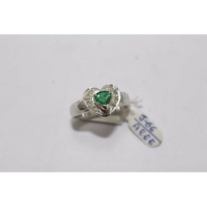 Hallmarked 925 Sterling Silver Ring With Real Green Emerald & Diamonds | Save 33% - Rajasthan Living 5