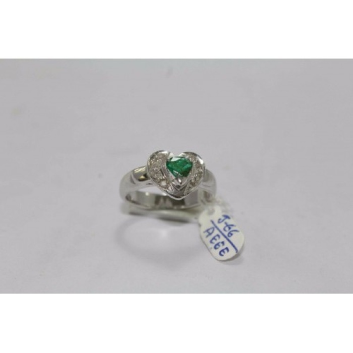 Hallmarked 925 Sterling Silver Ring With Real Green Emerald & Diamonds | Save 33% - Rajasthan Living 8