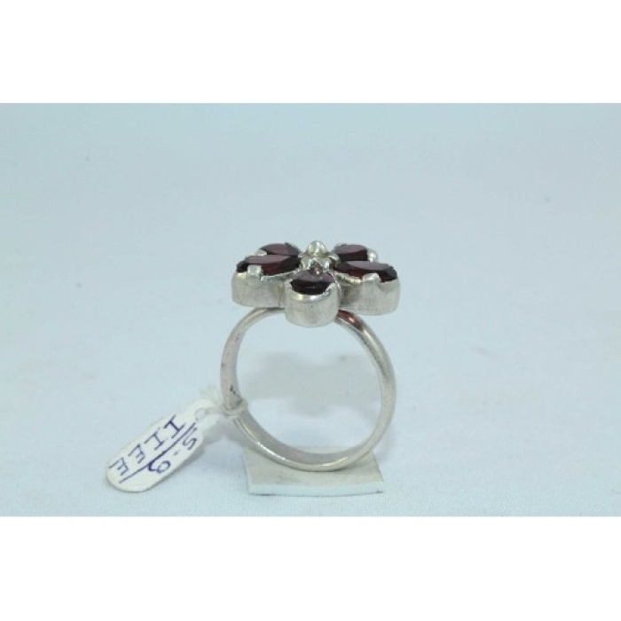 925 Sterling Silver Women’s Ring Real Natural Garnet Stone Flower Design | Save 33% - Rajasthan Living 9