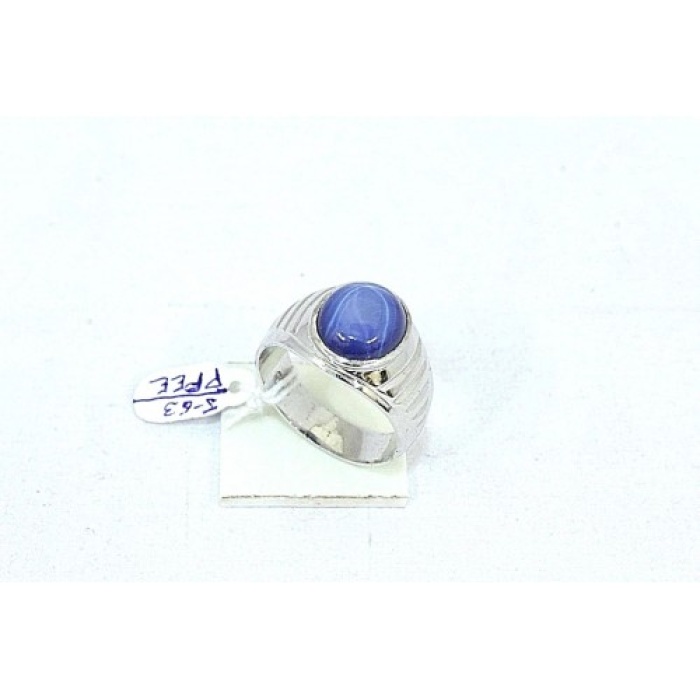 925 Hallmarked Sterling Silver Men’s Ring Synthetic Blue Star Sapphire Stone | Save 33% - Rajasthan Living 5