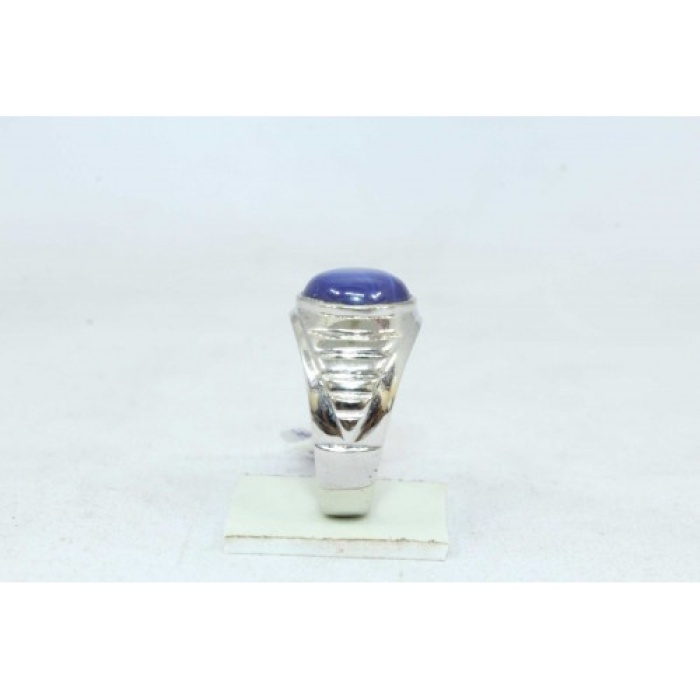 925 Hallmarked Sterling Silver Men’s Ring Synthetic Blue Star Sapphire Stone | Save 33% - Rajasthan Living 7