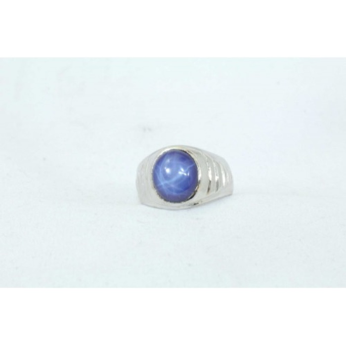 925 Hallmarked Sterling Silver Men’s Ring Synthetic Blue Star Sapphire Stone | Save 33% - Rajasthan Living 8